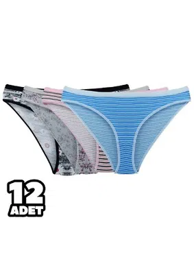 Tutku Karışık Desenli Kumru Bayan Bikini 12Li Tutku 0547 - Alternatif Görünüm