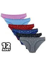 Sandra 12Li Kadın Bikini Külot Tutku 0570 Asorti