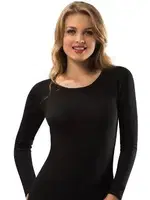 Uzun Kollu Siyah Kadın Termal Takım Tutku 003 Siyah detay görünüm