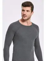 Unisex Viskon Kışlık Uzun Kollu Üst İlke 1301 Antrasit farklı açı