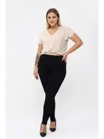 Battal Beden Şardonlu Çelikli Yüksek Bel Tayt Vogsing 331 Siyah