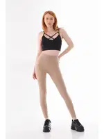 Bej Geniş Fitilli Şardonlu Bayan Tayt Vogsing 345 Bej