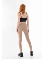 Bej Geniş Fitilli Şardonlu Bayan Tayt Vogsing 345 Bej farklı açı