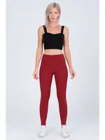 Yüksek Bel Bordo Fitilli Dalgıç Kadın Tayt Vogsing 374 Bordo görsel 4