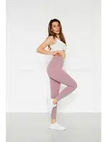 Dalgıç Kumaş Fitilli Yüksek Bel Bayan Tayt Vogsing 374 Gül Kurusu