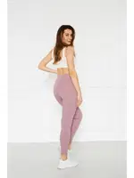 Dalgıç Kumaş Fitilli Yüksek Bel Bayan Tayt Vogsing 374 Gül Kurusu detay görünüm