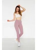 Dalgıç Kumaş Fitilli Yüksek Bel Bayan Tayt Vogsing 374 Gül Kurusu farklı açı