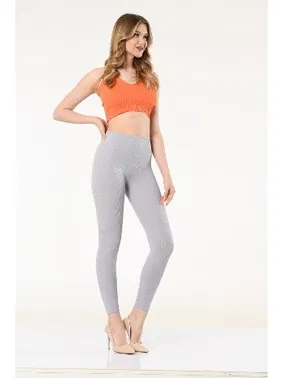 Vogsing Gri Fitilli Dalgıç Yüksek Bel Bayan Tayt Vogsing 374