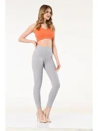 Vogsing Gri Fitilli Dalgıç Yüksek Bel Bayan Tayt Vogsing 374