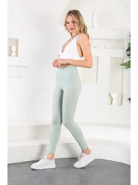 Vogsing Kadın Fitilli Dalgıç Yüksek Bel Tayt Vogsing 374 - Alternatif Görünüm