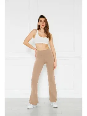 Vogsing İspanyol Paça Bej Fitilli Bayan Tayt Vogsing 377 - Alternatif Görünüm
