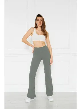 Vogsing Fitilli İspanyol Paça Yeşil Kadın Tayt Vogsing 377 - Alternatif Görünüm