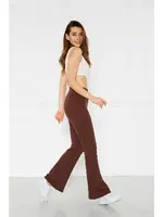Fitilli İspanyol Paça Yüksek Bel Kadın Tayt Vogsing 377 Kahve görsel 4