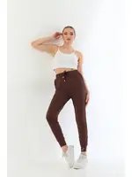 Cepli Fitilli Yüksek Bel Kadın Eşofman Altı Vogsing 387 Kahve görsel 4