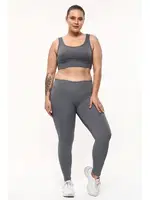 Dalgıç Fitilli Büyük Beden Yüksek Bel Kadın Tayt Vogsing 393 Füme detay görünüm