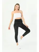 Fransız Kadife Yüksek Bel Bayan Tayt Vogsing 478 Siyah detay görünüm