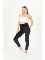 Fransız Kadife Yüksek Bel Bayan Tayt Vogsing 478 Siyah görsel 4