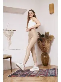 Vogsing Vizon Deri Yüksek Belli Kadın Tayt Vogsing 575