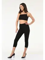 Soft Siyah Kapri Kadın Tayt Vogsing 803 Siyah