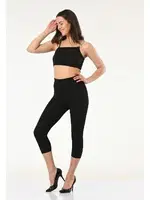 Soft Siyah Kapri Kadın Tayt Vogsing 803 Siyah detay görünüm