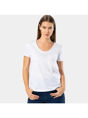 Wtshirt Geniş Yuvarlak Yaka Kısa Kollu Wtshirt Paris Kadın Tshirt - Alternatif Görünüm