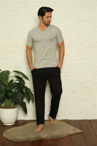 Cepli Erkek Pamuk Alt Eşofman Akbeniz 7006