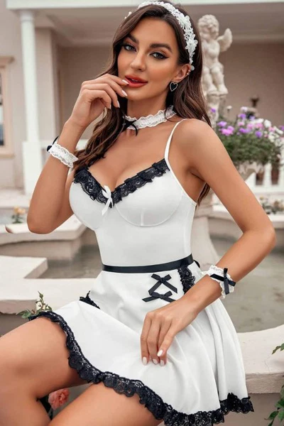 Dantelli Fantazi Göğüs Dekoltelli Hizmetçi Kostümü Vonda Wear 51250