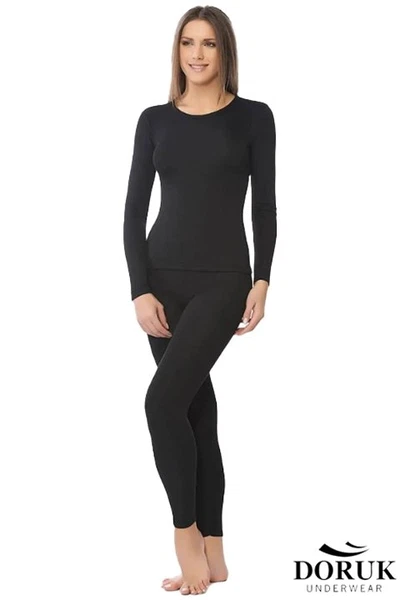 Siyah Uzun Kollu Bayan Termal Takım Doruk 002