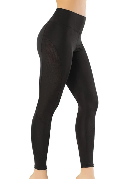 Yüksek Belli Siyah Kadın Disko Tayt Kota 4103