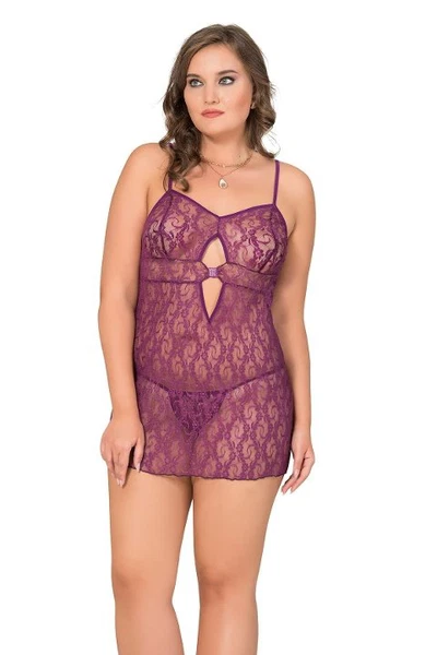 Göbek Dekolteli Büyük Beden Fantazi Tül Gecelik Moongirl MNL10036