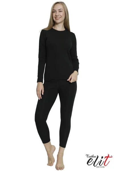 Uzun Kollu Siyah Kadın Termal Takım Tutku 003