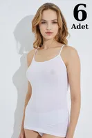  Ribana İp Askılı Atlet 6lı Paket Arma Yıldız 3304 - 6 ADET Beyaz