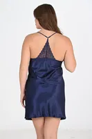2li Büyük Beden Lacivert Sabahlık Takımı Bigsize Ahu 6215 Lacivert detay görünüm