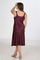 2li BÜyük Beden Mürdüm Gecelik Sabahlık Takımı Bigsize Ahu Lingerie 6223 Mor farklı açı