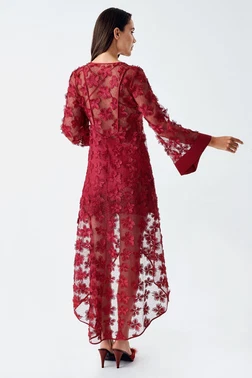 İmaj Çapraz Askılı Asimetrik Sabahlık 2'li Saten Gecelik Takımı İmaj 2410 - Alternatif Görünüm