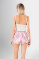 3lü Çizgili Sabahlık Şort Pijama Takımı Ahu Loriva 1964 Pembe farklı açı