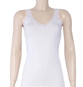 Yıldız Çamaşır 3'lü Paket Modal Askıları Dantelli Kadın Beyaz Atlet Yıldız 2260