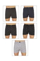 5li Paketli Erkek Pamuklu Esnek Yumuşak Desenli Penye Boxer Şort Külot Özkan 11810 Asorti