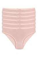 6'lı Paket Bambu Bikini Kadın Pudra Külot Yıldız 3914 Pudra