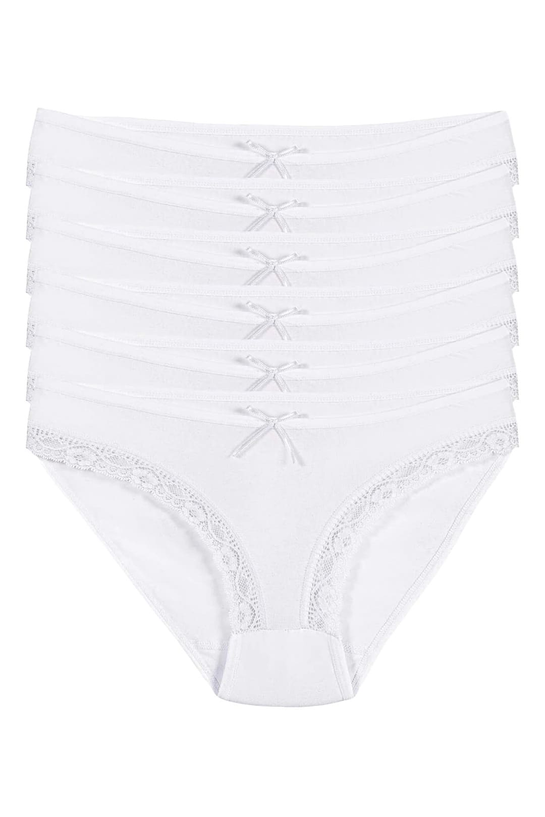 6'lı Paket Likralı Pamuk Dantelli Kadın Bikini Külot Yıldız 3770