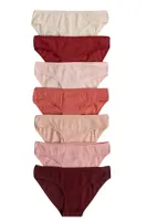 7li Paket Kadın Fitilli Ribana Pamuklu Esnek Rahat Slip Bikini Külot Özkan 26798  detay görünüm