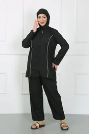 Akbeniz Büyük Beden Tesettür Mayo Siyah Akbeniz 44010