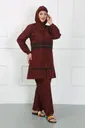 Bordo Büyük Beden Tesettür Mayo Akbeniz 44020