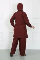 Bordo Büyük Beden Tesettür Mayo Akbeniz 44020 Bordo farklı açı
