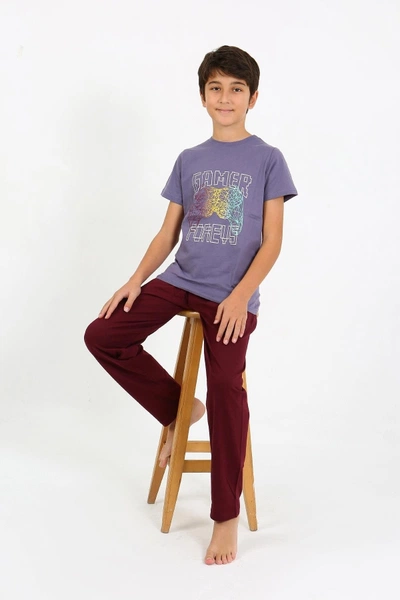 Penye Erkek Çocuk Kısa Kollu Pijama Takım Akbeniz 20758