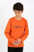 Penye Turuncu Erkek Çocuk Uzun Kol Pijama Takım Akbeniz 20437 Turuncu detay görünüm