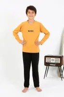 Nasa Uzun Kollu Penye Erkek Çocuk Pijama Takım Akbeniz 20438 Sarı farklı açı