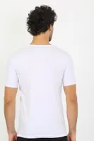 Likralı V Yaka Beyaz Kısa Kollu Erkek T-Shirt Akbeniz 65700 Beyaz görsel 4