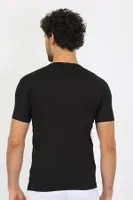 Kısa Kollu Likralı V Yaka Siyah Erkek T-Shirt Akbeniz 65700 Siyah görsel 5