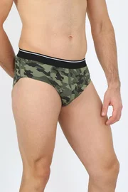 Akbeniz Kamuflaj Desenli Erkek Slip Külot Pamuk Likralı Haki Akbeniz 40131